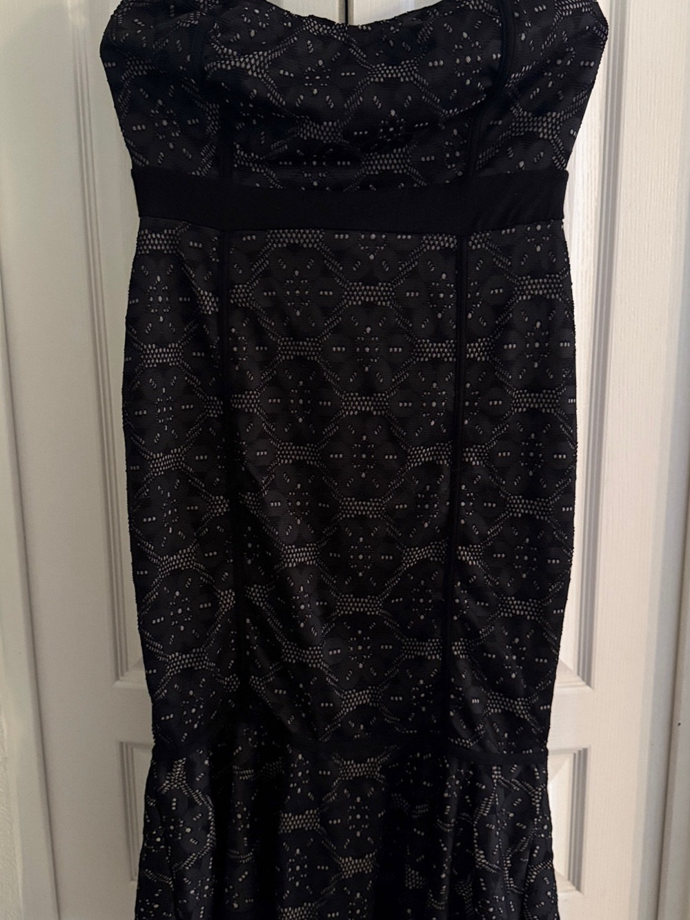 NWOT Curvy Sense Sz 1 Strapless Black Lace Dress